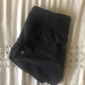 Lululemon black running shorts size 2